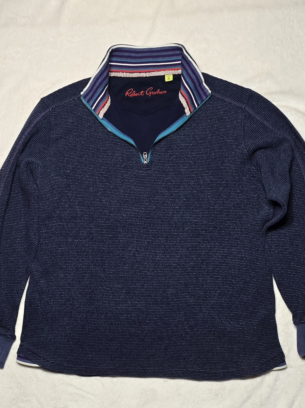 Robert Graham Men's Navy Quarter-Zip Sweater